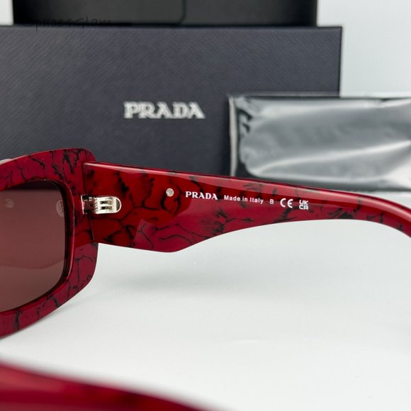 NEW Prada PR13ZS 15D08S Etruscan Marble Red Violet Cat Eye Unisex Sunglasses - Picture 6 of 13